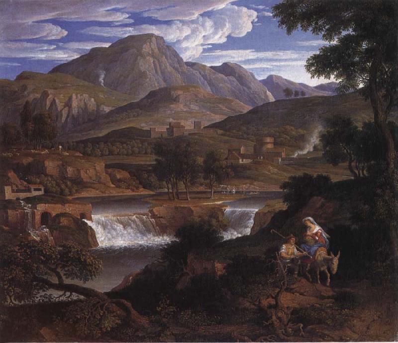 Joseph Anton Koch Waterfalls at Subliaco Sweden oil painting art